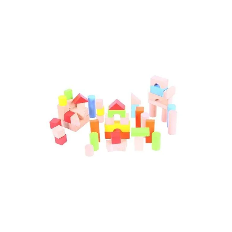 Bigjigs Baby Blocks — drewniane klocki 100 el.