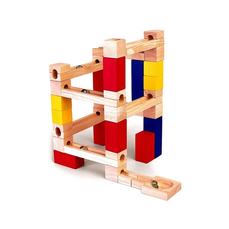 Bigjigs Toys Drewniany kulodrom BJ786 (53 elementy)