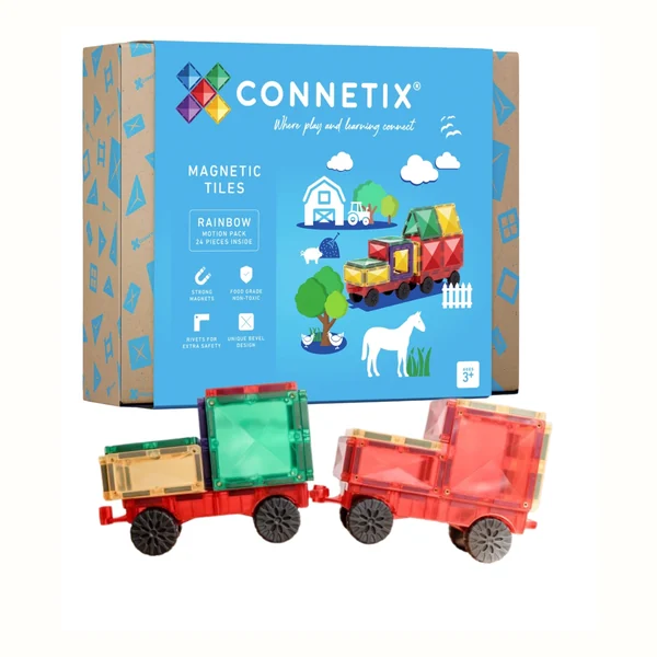 Klocki magnetyczne Connetix Rainbow Motion Pack, 24 elementy