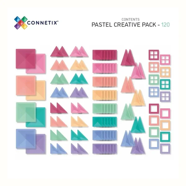 Klocki magnetyczne Connetix Pastel Creative Pack, 120 elementów