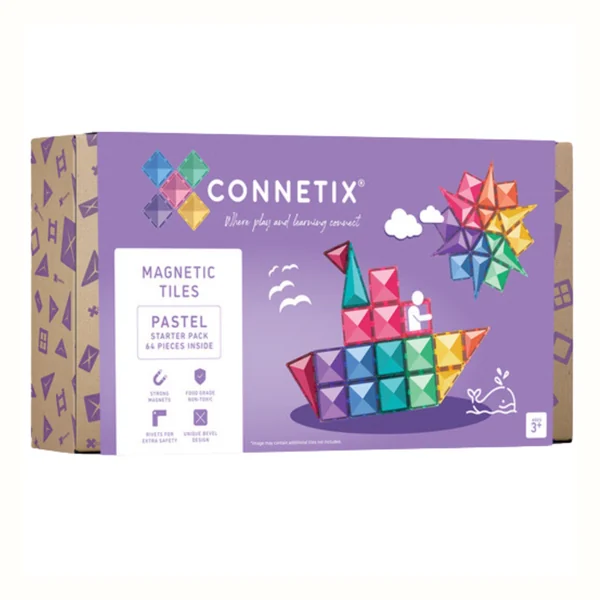 Klocki magnetyczne Connetix Pastel Starter Pack, 64 elementy