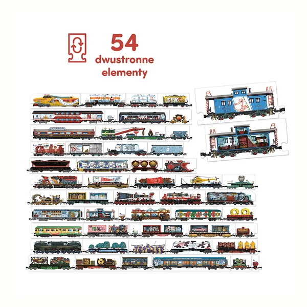 CzuCzu Puzzle dwustronne Pociągi 5+