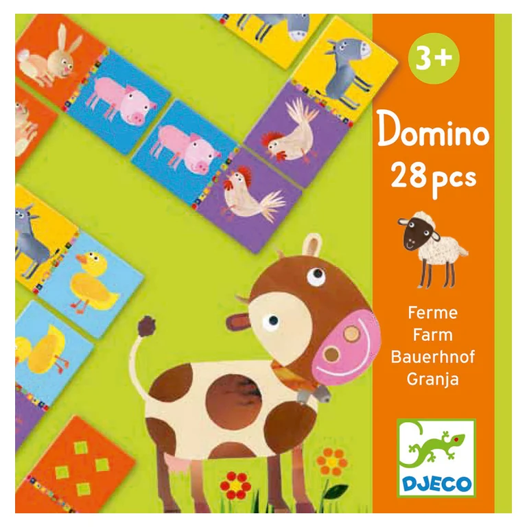 Djeco Domino Ferme — kolorowe domino z ilustracjami farmy