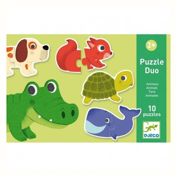 Djeco Puzzle duo Zwierzątka, 10 układanek