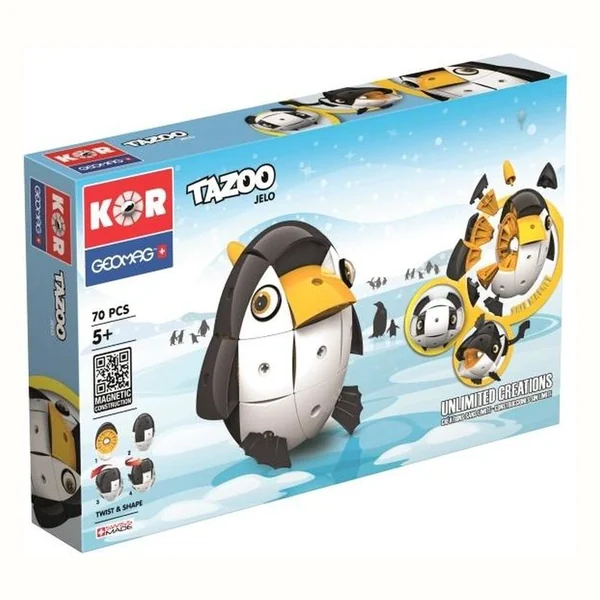 Geomag KOR-603 TAZOO JELO klocki magnetyczne 70 el zwierzątko