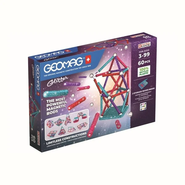 Klocki magnetyczne Geomag Glitter 60 elementów