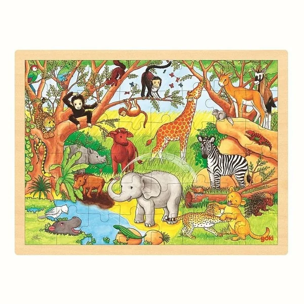 Puzzle Afryka 48 el. w drewnianej ramce Goki