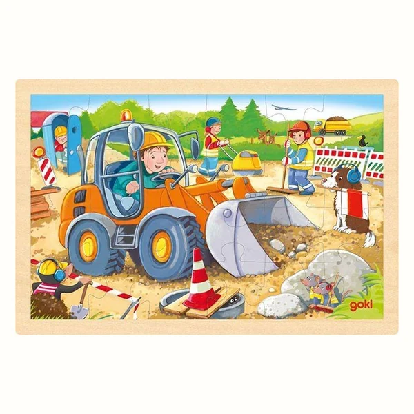 Puzzle drewniane Budowa Układanka 24 el. Goki