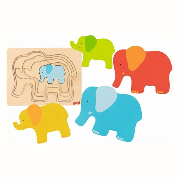 Układanka warstwowa Puzzle Słoń Goki