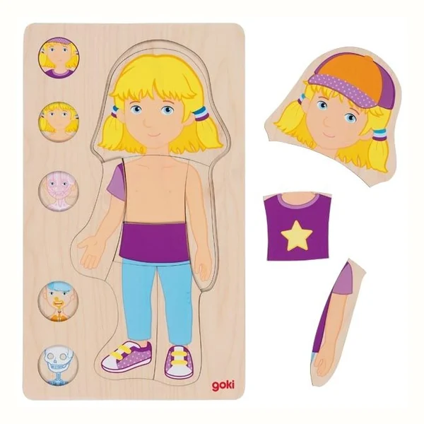 Warstwowe puzzle Anatomia ciała Układanka montessori Goki 4+