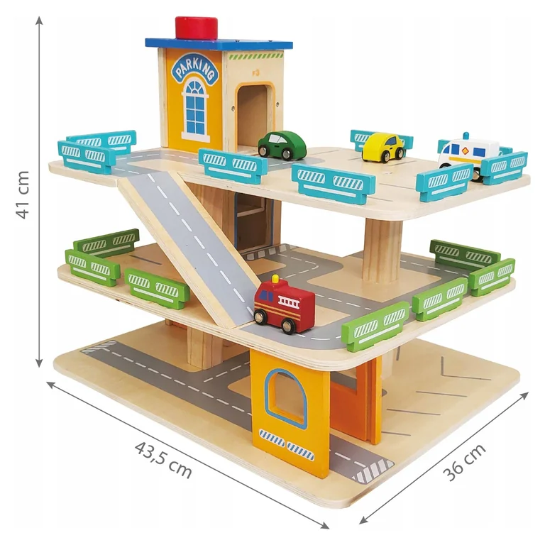 Hape Parking drewniany 3-poziomowy E3725