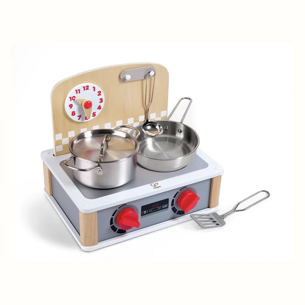Hape Zestaw kuchnia i grill 2 w 1, drewniana zabawa w gotowanie