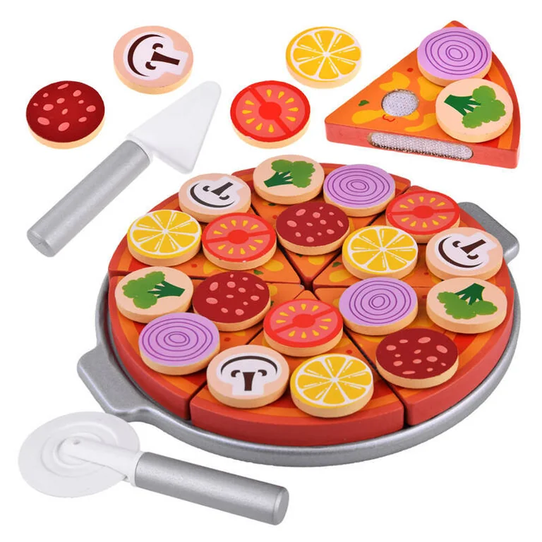 Hape Pizza do krojenia — drewniana pizza z akcesoriami