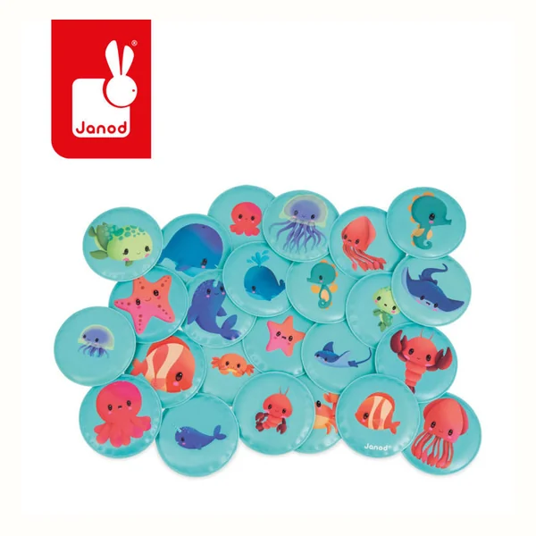 Gra memory do kąpieli Morskie zwierzęta Janod 2+