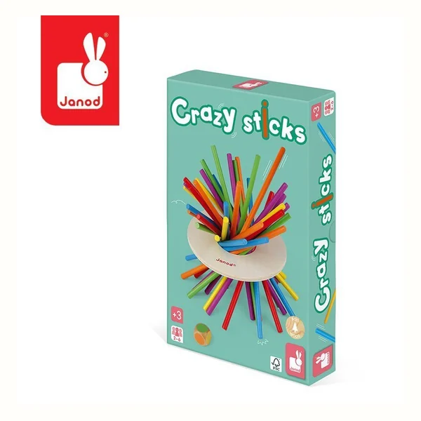 Janod Zwariowane patyczki (Crazy Sticks) drewniana gra zręcznościowa