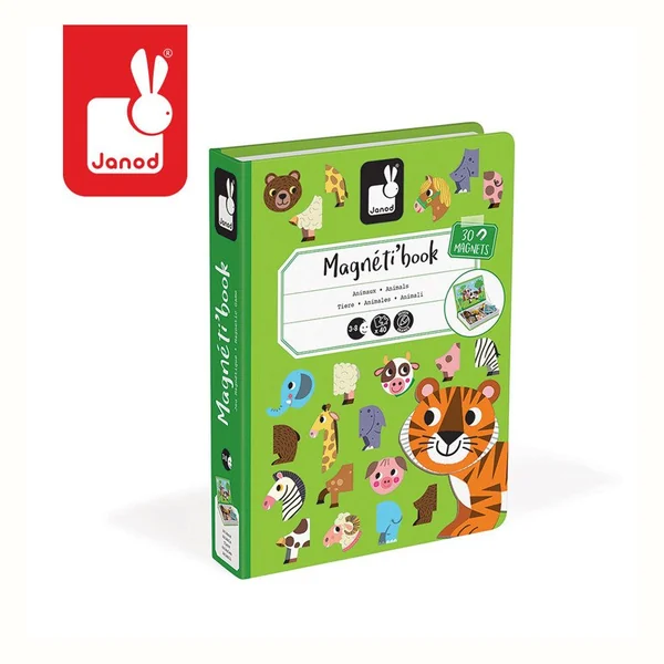 Janod Magnéti'book Zwierzęta - magnetyczna układanka (30 magnesów)