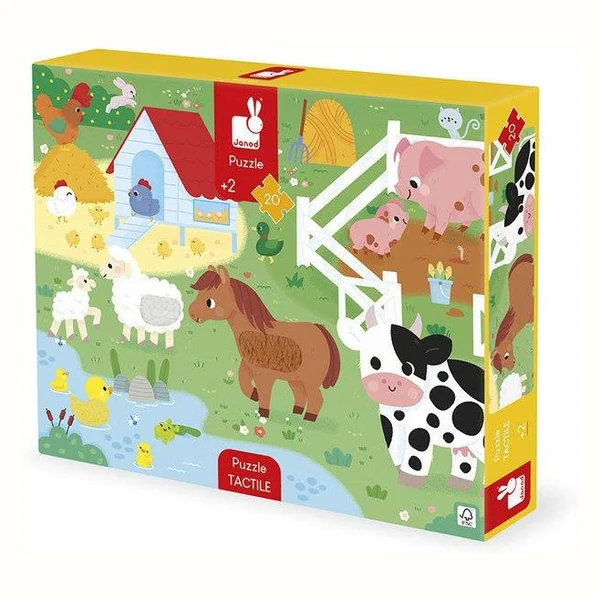 Janod Puzzle sensoryczne Farma (20 elementów)