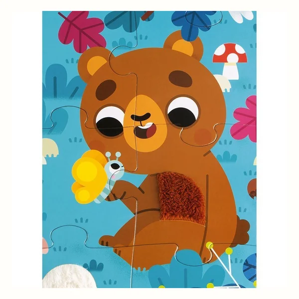 Janod Puzzle sensoryczne Leśne zwierzęta - 20 elementów