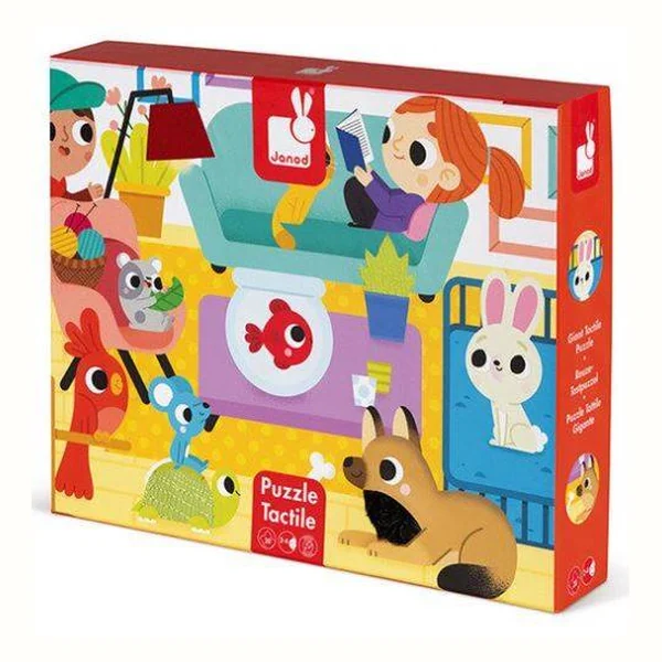 Janod Puzzle sensoryczne Zwierzęta domowe - 20 elementów