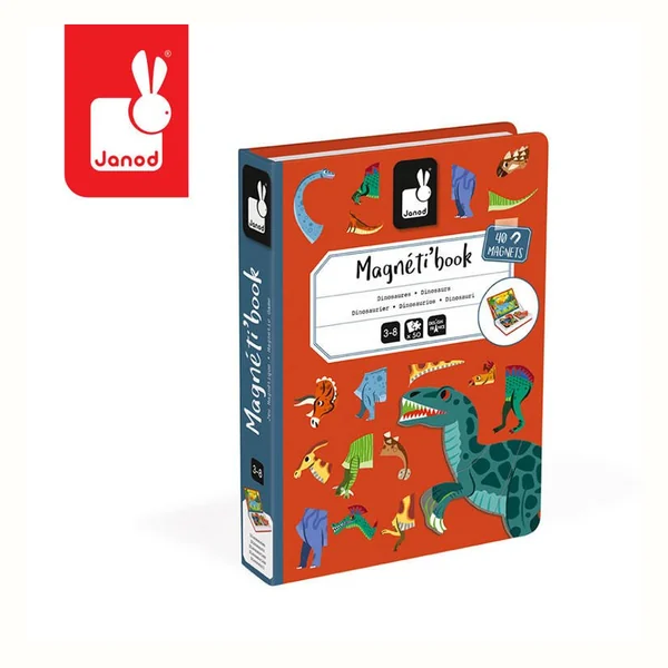 Układanka magnetyczna Janod Magnetibook Dinozaury