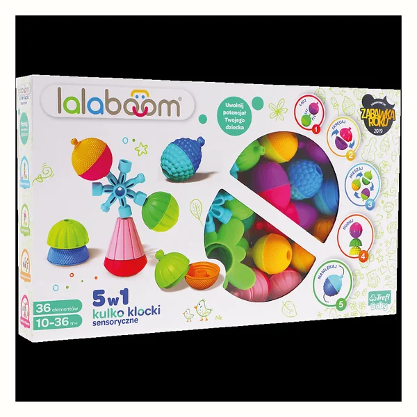 Lalaboom kulko-klocki sensoryczne, zestaw 36 elementów (Trefl Baby)