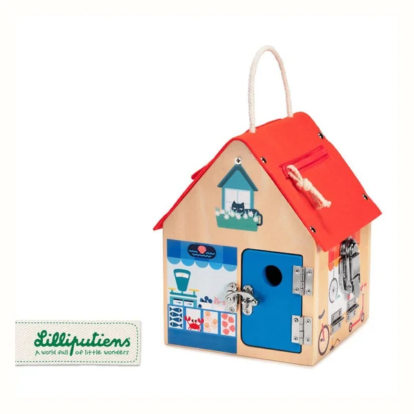 Lilliputiens Drewniany domek manipulacyjny z zamkami Lisek Włamywacz