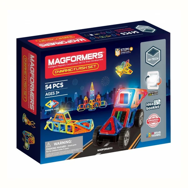 Magformers Dynamic Flash Set, klocki magnetyczne, 54 elementy