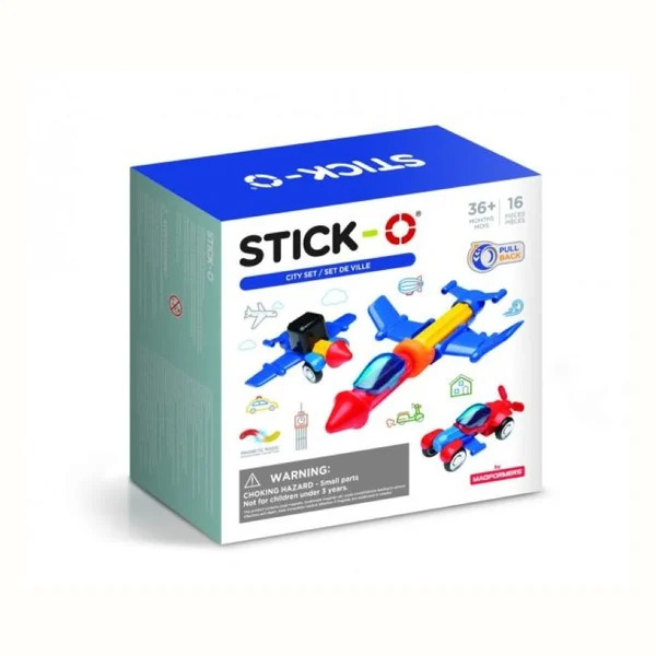 Magformers Stick-O City Set, zestaw miejski, 16 elementów