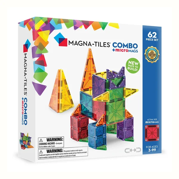 Klocki magnetyczne Combo microMAGS 62 elementów Magna-Tiles