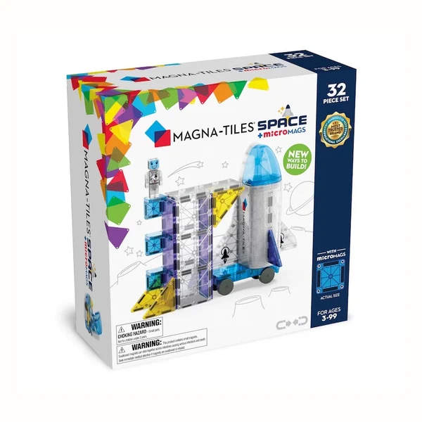 Klocki magnetyczne konstrukcyjne Kosmos 32 elementy Magna-Tiles, rakieta