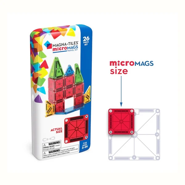 Klocki magnetyczne podróżne Travel microMAGS 26 elementów Magna-Tiles