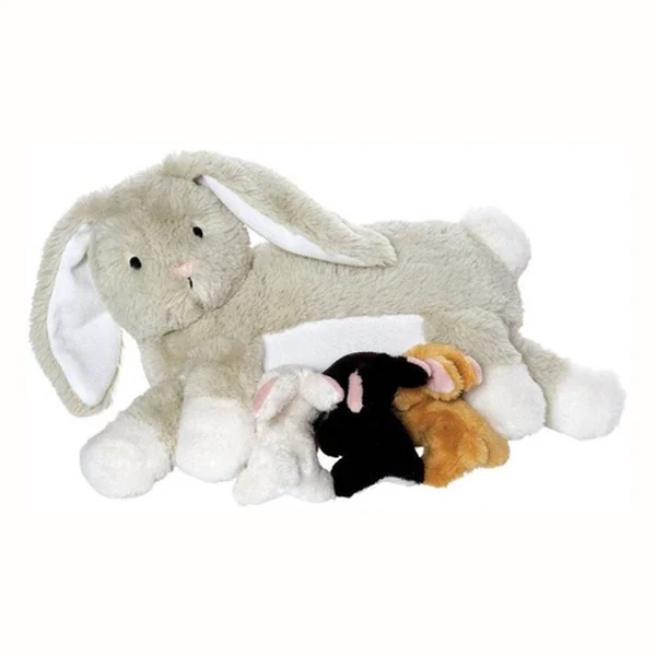 Manhattan Toy Nursing Nola Rabbit maskotka pluszowa królik z dzieckiem