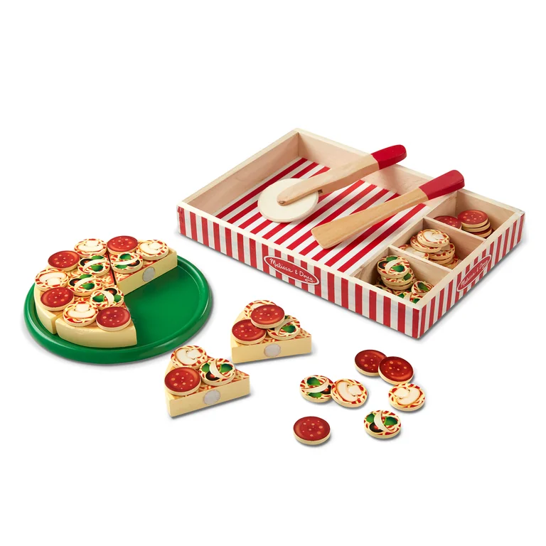 Melissa & Doug Drewniana pizza do krojenia — 36 el.