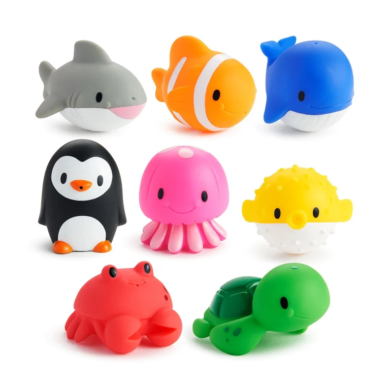 Munchkin Squirtin' Bath Toys — 8 zwierzątek do kąpieli