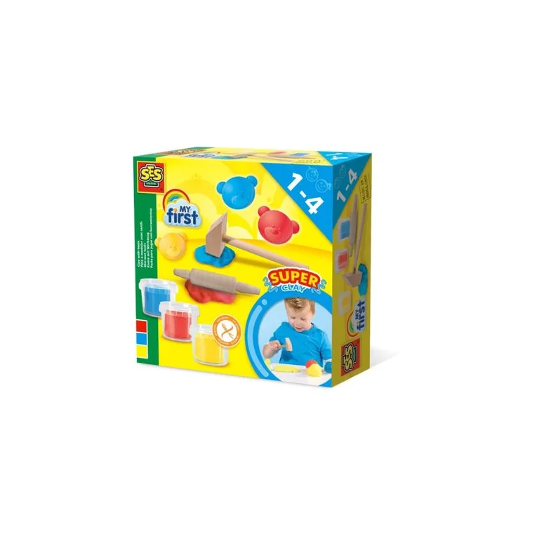 SES Creative Moja Pierwsza Masa Plastyczna z Narzędziami 3×90g