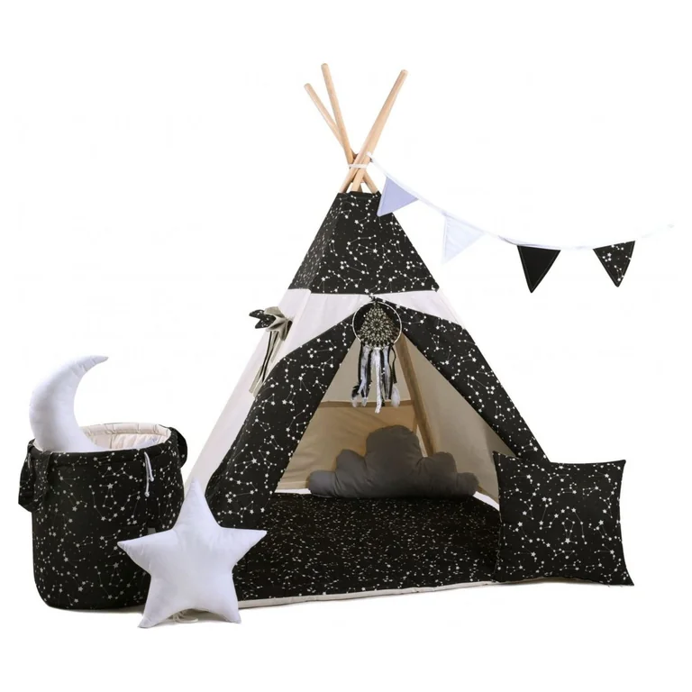 Smoby Namiot dziecięcy Teepee — bawełna i drewno