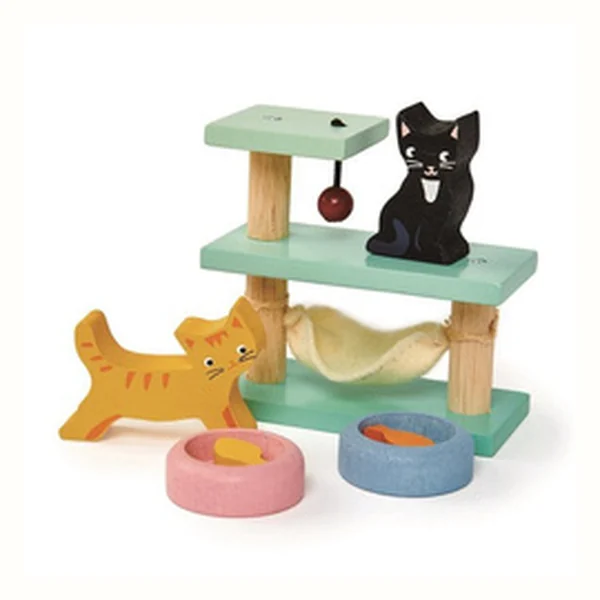 Tender Leaf Toys Koty, drewniane figurki do domku dla lalek
