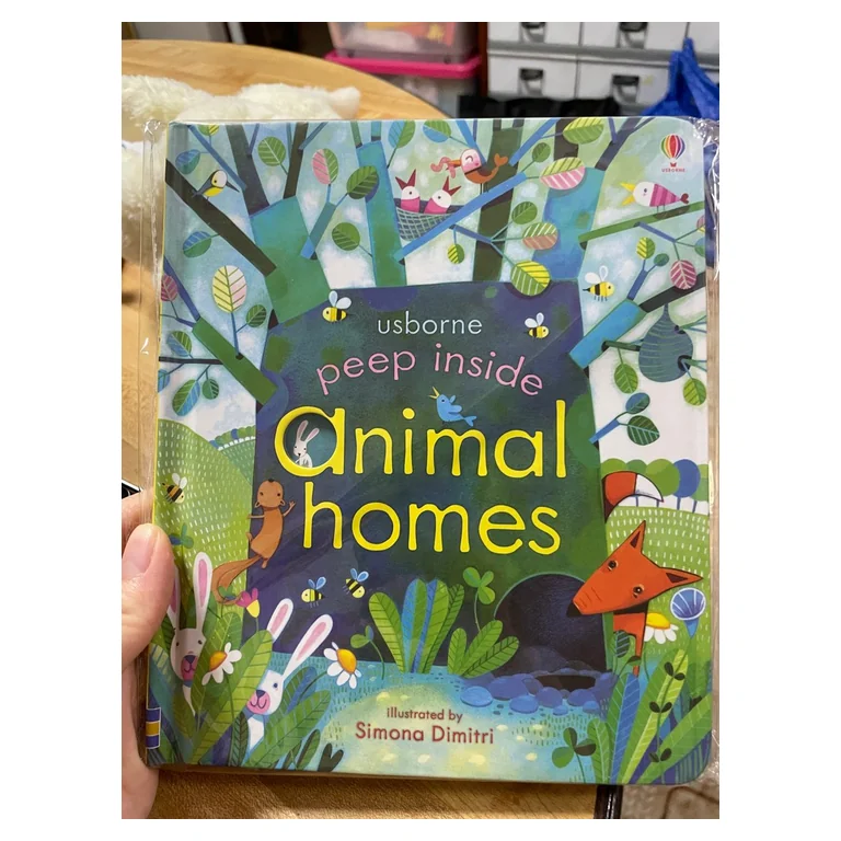 Usborne Peek Inside Animal Homes — książka z klapkami