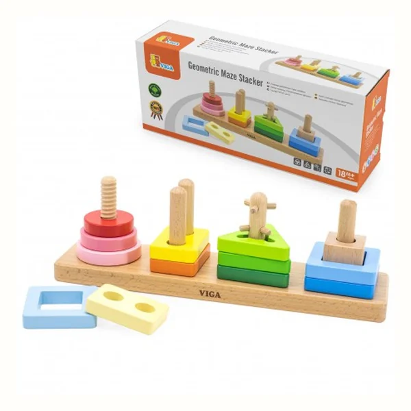 SORTER KSZTAŁTÓW Z LABIRYNTEM MONTESSORI UKŁADANKA DREWNIANA VIGA