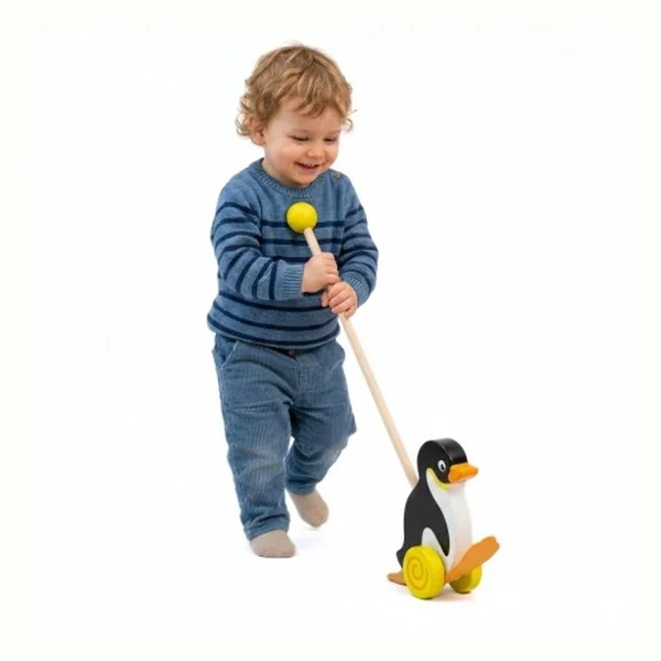 Viga Toys Drewniany Pchacz Pingwin